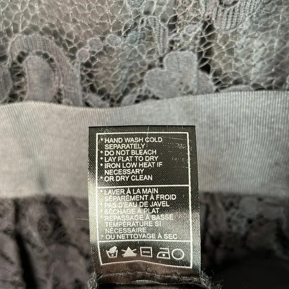 BB DAKOTA Black Floral Lace Cocktail Dress Sleeveless Box Pleat Feminine Size 14 - Picture 7 of 10